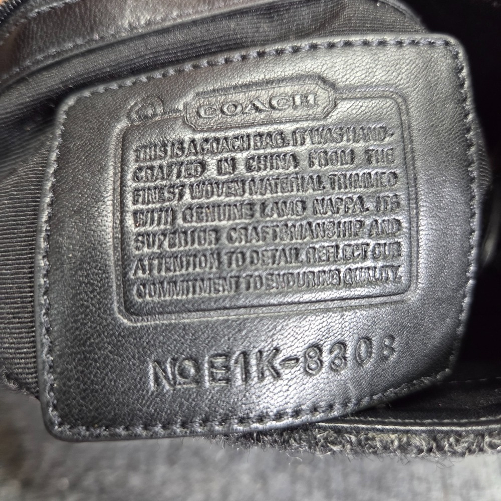 Coach Small Hobo Shoulder Bag Charcoal Gray‎ Wool Tweed Black Leather 8308 Y2K - Picture 13 of 16